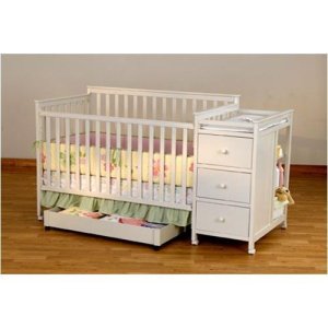 Florence 4-in-1 Convertible Crib and Changer in White